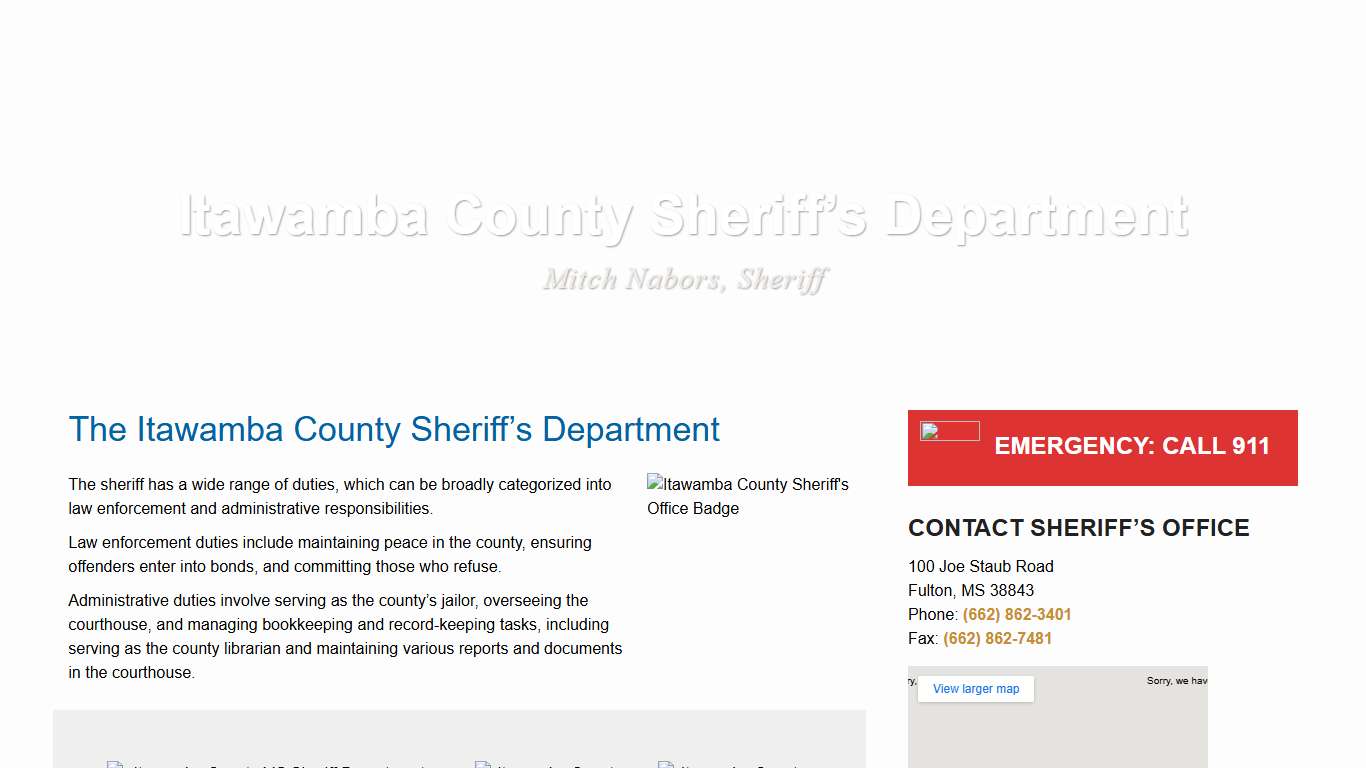 Itawamba County Sheriff’s Department | Itawamba County, MS