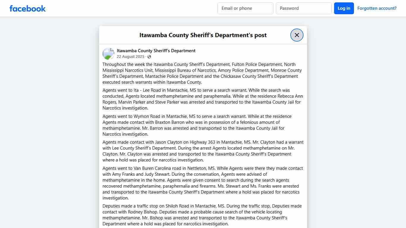Throughout the week... - Itawamba County Sheriff's Department | Facebook